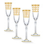 4 Piece Infinity Gold Ring Champagne Flute Set