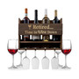 Retired Time To Wine Down Wall Mounted Wine Rack with Wine Glasses, Set of 5