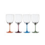 Bottoms Up Color Bottom Wine Glasses, Set of 4