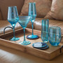 Set of 4 16oz. Luster Turquoise Goblets