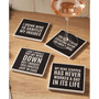4.25'' D Cocktail Hour Sentiments Ceramic Coasters Set, 4 Piece