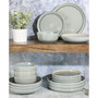 Elite Juno Moon Double Bowl Reactive 16 Piece Dinnerware Set, Service for 4