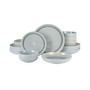 Elite Juno Moon Double Bowl Reactive 16 Piece Dinnerware Set, Service for 4