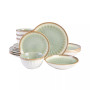 Elite Mayfair Bay Double Bowl Embossed Reactive, 16 Piece Dinnerware Set, Service for 4