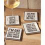 4.25'' D Wine Sentiments Ceramic Coasters Set, 4 Piece