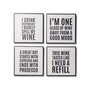 4.25'' D Wine Sentiments Ceramic Coasters Set, 4 Piece