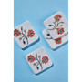 Oriental Bloom Marble Coasters, Set of 4