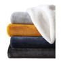Lapin Black Faux Fur Reversible Throw, 60" X 50"