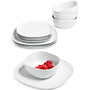 Whiteware Soft Square 12-Pc. Dinnerware Set, Service for 4, Created for Macy's