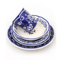 Blue Garden 16 Piece Hand-painted Dinnerware Set