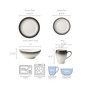 Swirl Graphite 16 Piece Dinnerware Set, Service for 4