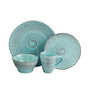 Malibu Waves 16 Piece Dinnerware Set in Turquoise