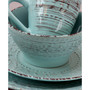 Malibu Waves 16 Piece Dinnerware Set in Turquoise