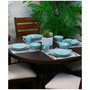 Malibu Waves 16 Piece Dinnerware Set in Turquoise