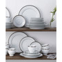 Charlotta Platinum 60 Piece Dinnerware Set, Service for 12, Service for 4