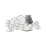 Charlotta Platinum 60 Piece Dinnerware Set, Service for 12, Service for 4