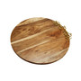 Wood Charcuterie Board Coral Design Round without Handle, 16" x 1"