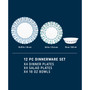 Vitrelle Global Collection Northern Pines 12-Piece Dinnerware Set, Service for 4