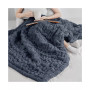 Ruched Reversible Faux-Fur Throw, 50" x  60"