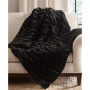 Ruched Reversible Faux-Fur Throw, 50" x  60"