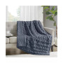 Ruched Reversible Faux-Fur Throw, 50" x  60"