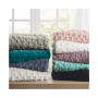 Ruched Reversible Faux-Fur Throw, 50" x  60"