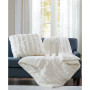Ruched Reversible Faux-Fur Throw, 50" x  60"