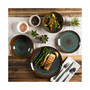 Kyoto Teal 16-piece Double Bowls Dinnerware Set, Service for 4