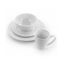 Cara 16 Piece Round Porcelain Dinnerware Set in White