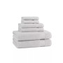 Host and Home 6-Piece Bathroom Towel Set (2 Bath Towels, 2 Hand Towels, 2 Washcloths), Double Stitched Edges, 400 GSM, Soft Ringspun Cotton, Stylish Striped Dobby Border