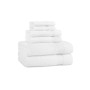 Host and Home 6-Piece Bathroom Towel Set (2 Bath Towels, 2 Hand Towels, 2 Washcloths), Double Stitched Edges, 400 GSM, Soft Ringspun Cotton, Stylish Striped Dobby Border
