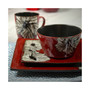 Winter Bloom 16 Piece Square Stoneware Dinnerware Set