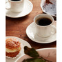 Oyster Whiteware 8 Piece Espresso Cup and Saucer Set, Service for 4