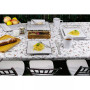 16 Piece Square Beaded Stoneware Dinnerware set, Service for 4