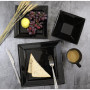 16 Piece Square Beaded Stoneware Dinnerware set, Service for 4