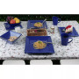 16 Piece Square Beaded Stoneware Dinnerware set, Service for 4