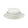 FaáTima 16 Piece Porcelain Double Bowl Dinnerware Set, Service for 4