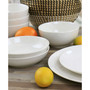 FaáTima 16 Piece Porcelain Double Bowl Dinnerware Set, Service for 4