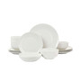 FaáTima 16 Piece Porcelain Double Bowl Dinnerware Set, Service for 4