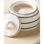 Blue Bay Porcelain 9 Pc. Tea Set with gold tone accent