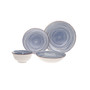 Blue Concentric Circle Design Stoneware Pattern Set, 4 Piece