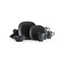 Swirl Graphite Square 16 Piece Dinnerware Set, Service for 4
