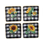 Sunflower Fields 4-Pc. Canape Plates asst.