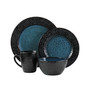 Reactive Glaze Malena 16 Piece Round Textured Stoneware Dinnerware Set, Service for 4