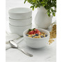 Everyday Whiteware Beaded Soup Cereal Bowl 4 Piece Set