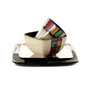 Grace 16 Piece Multicolored Square Stoneware Dinnerware Set, Service for 4