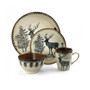 Wild Nature 16 Piece Luxurious Stoneware Dinnerware, Service for 4