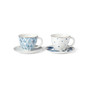 Blue Bay 4-Piece Teacup Saucer Set