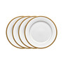 Charlotta Gold Set of 4 Dinner Plates, Service For 4