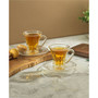 Belle Glass Coffee or Tea Mug with Saucer, 2 Piece